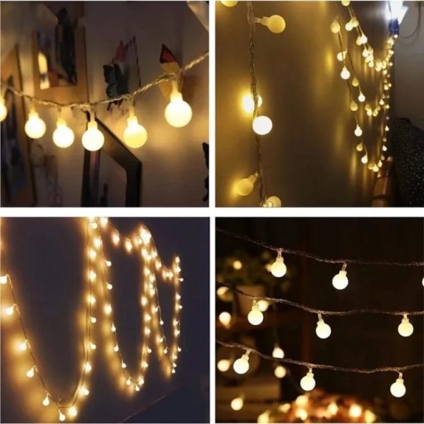 1.5m 10LED AA Battery Operated LED Ball String Lights for Christmas Indoor Garland, Wedding, and Xmas Decoration