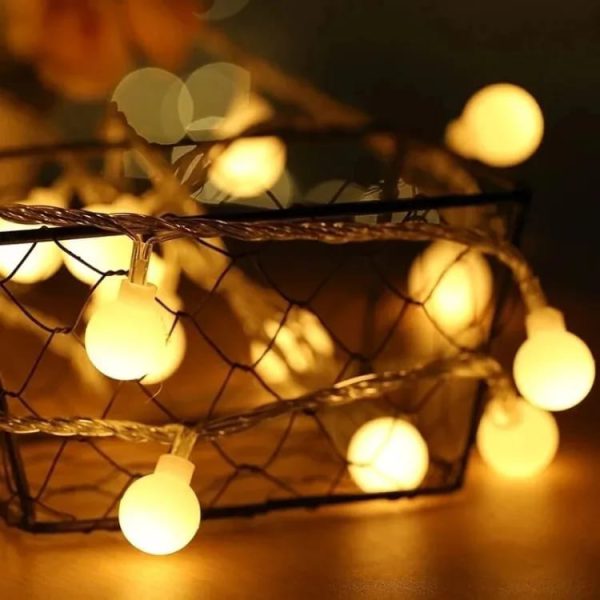 1.5m 10LED AA Battery Operated LED Ball String Lights for Christmas Indoor Garland, Wedding, and Xmas Decoration