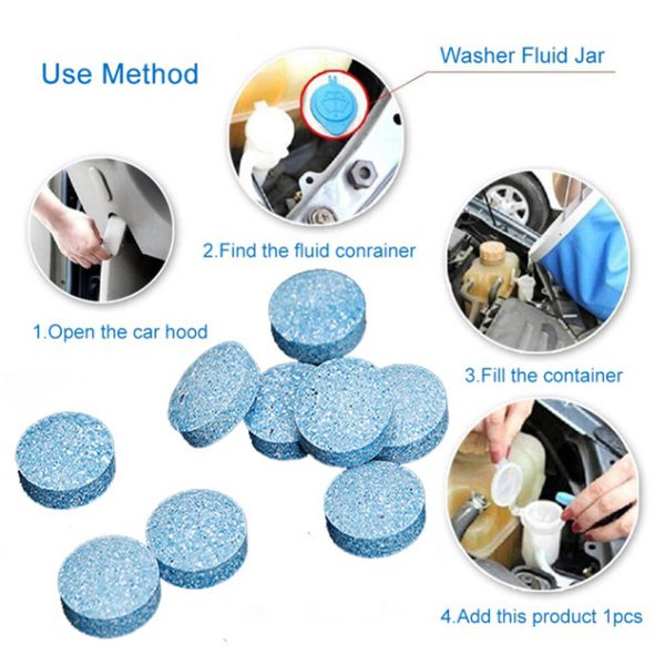 10pcs Universal Car Windshield Cleaner Tablets - Effervescent Solid Cleaner for Glass Water, Ideal Automobile Accessories with Spray Function