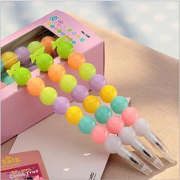 6-Piece Beadable Gel Ink Pens - Fun Stationery for School Kids Buy N' Buzz