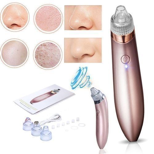 Electric Blackhead Vacuum Cleaner with 4 Replacement Heads for Pore Care (Random Color)