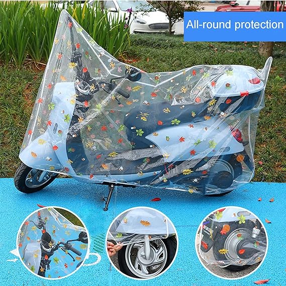 All-Season Waterproof Motorcycle Protective Cover with Transparent Shell - Universal Electric Scooter Shelter for Snow, Rain, and Dirt Protection