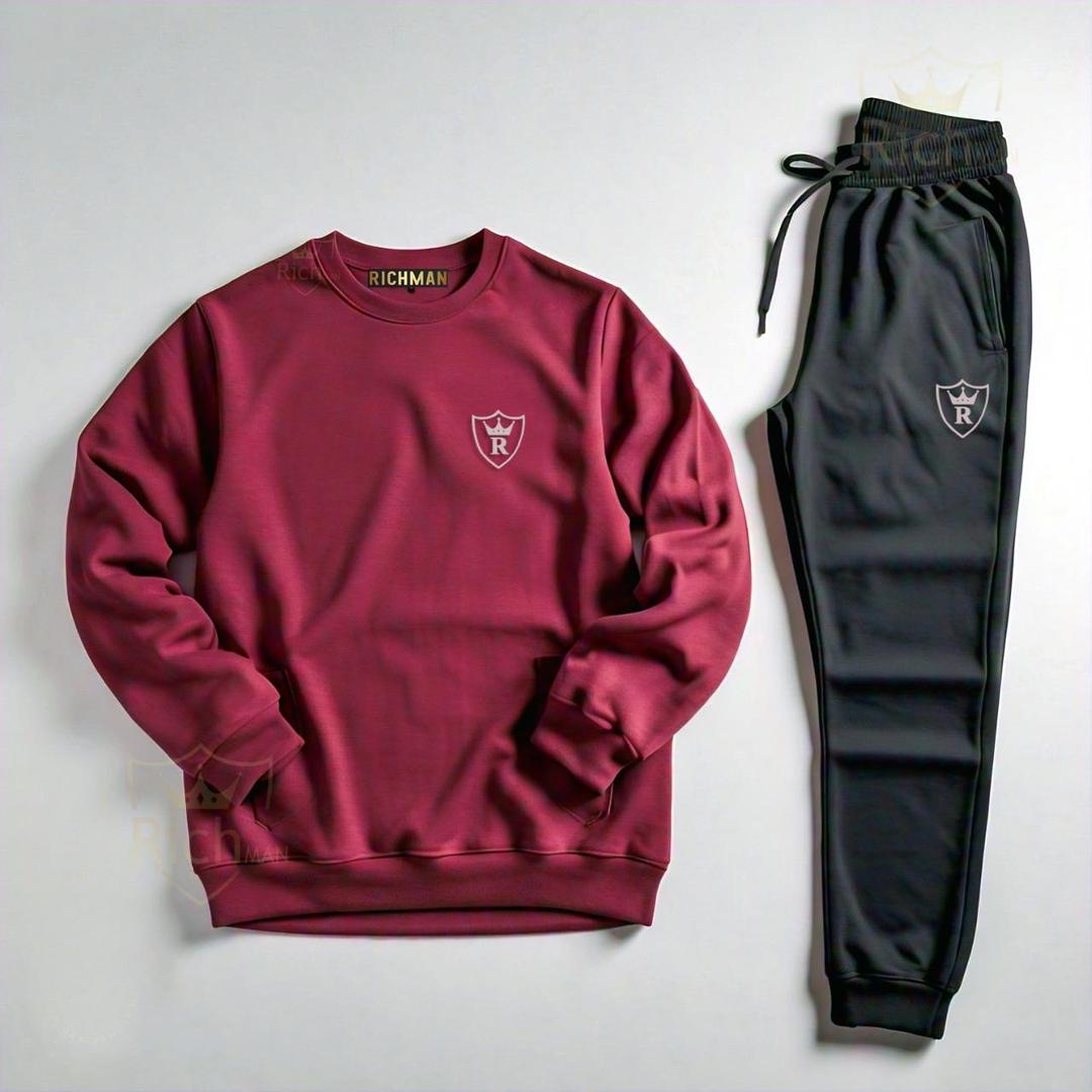 Unisex Fleece Plain 2-Piece Tracksuit