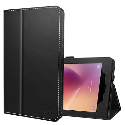 Benazcap Folio Leather Tablet Cover for Samsung Galaxy Tab A 8.0 2017 Release (T380/T385) with Auto Wake/Sleep Feature - Black