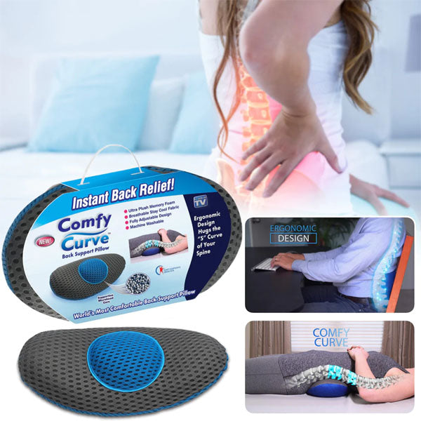 Comfort Curve Lumbar Support Cushion for Back Pain Relief