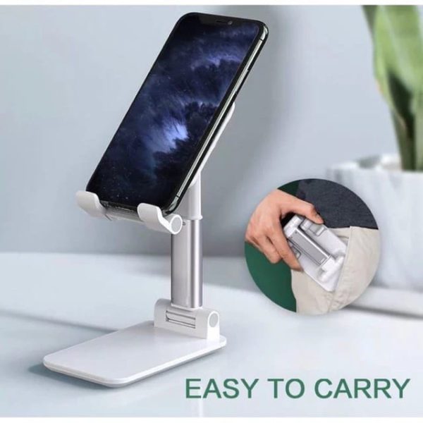 Universal Foldable Telescopic Desk Mobile Phone Holder Stand - Adjustable Desktop Bracket for Smartphones, Tablets, and PCs (Random Color)