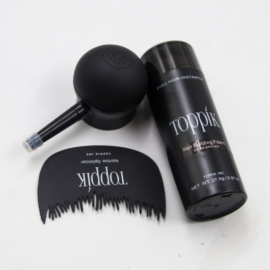 Toppik Bundle: 3-Pack with 27.5gm Fiber, Toppik Hair Comb, and Applicator – Black/Dark Brown