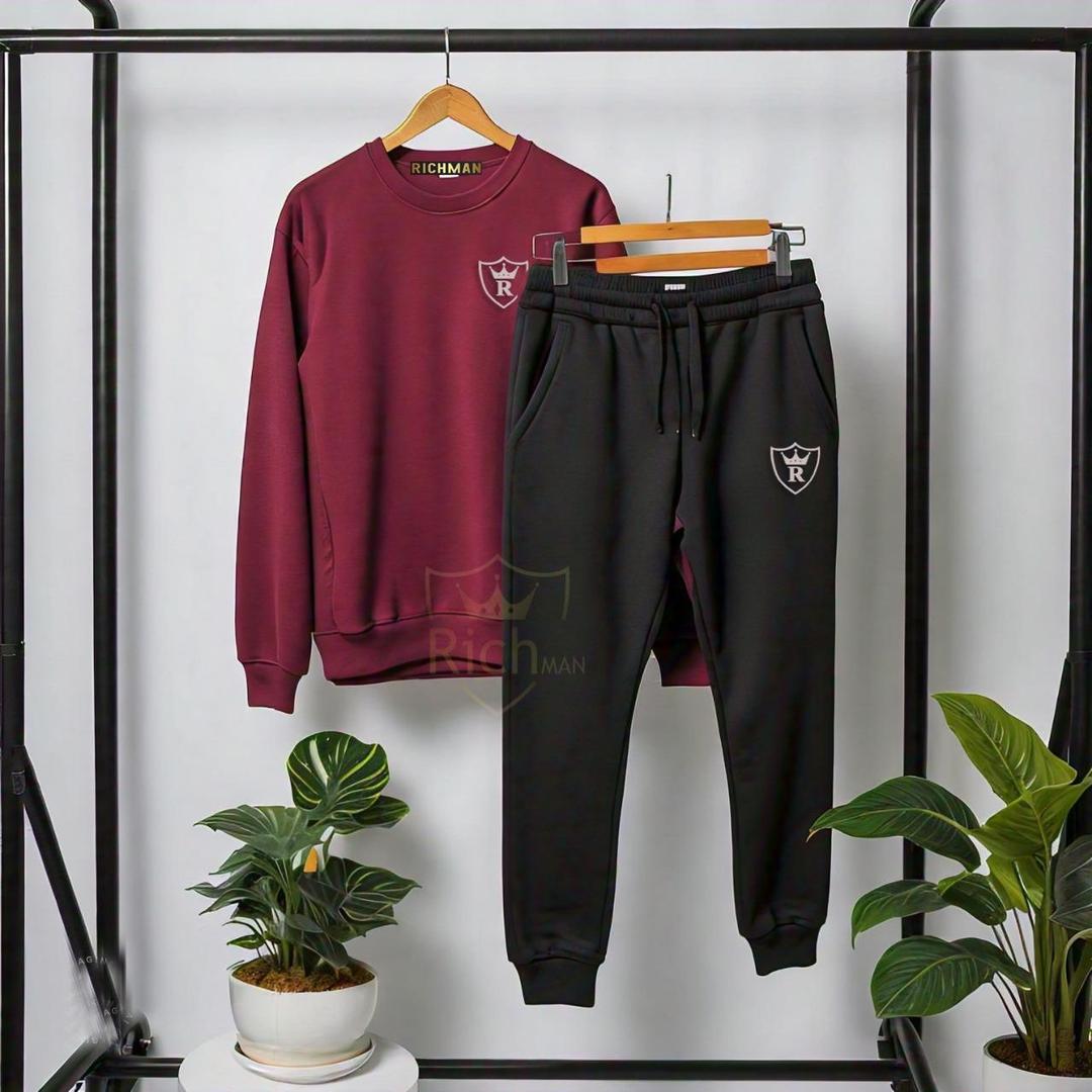 Unisex Fleece Plain 2-Piece Tracksuit