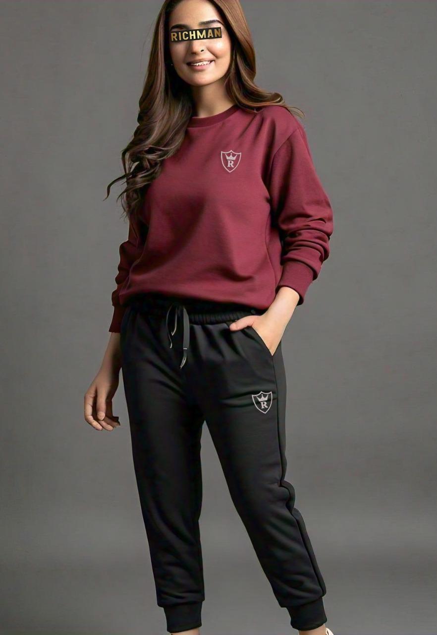 Unisex Fleece Plain 2-Piece Tracksuit