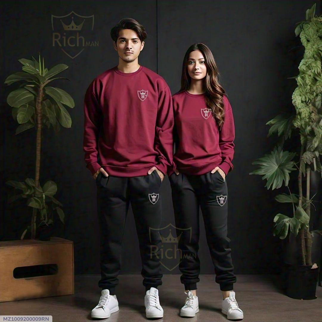 Unisex Fleece Plain 2-Piece Tracksuit